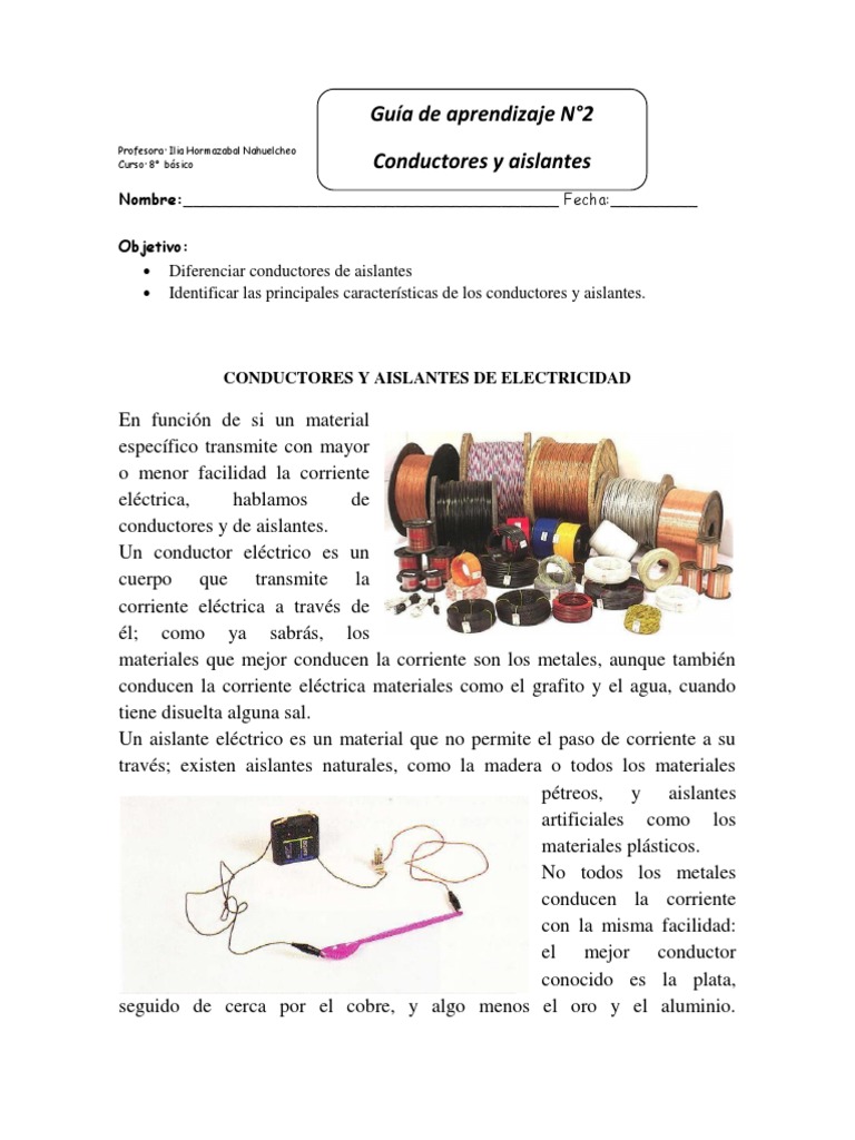 Conductores y Aislantes de Electricidad | PDF | Aislador (Electricidad ...
