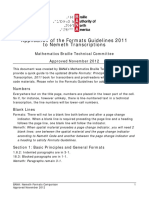 Application of the Formats Guidelines 2011 to Nemeth Transcriptions