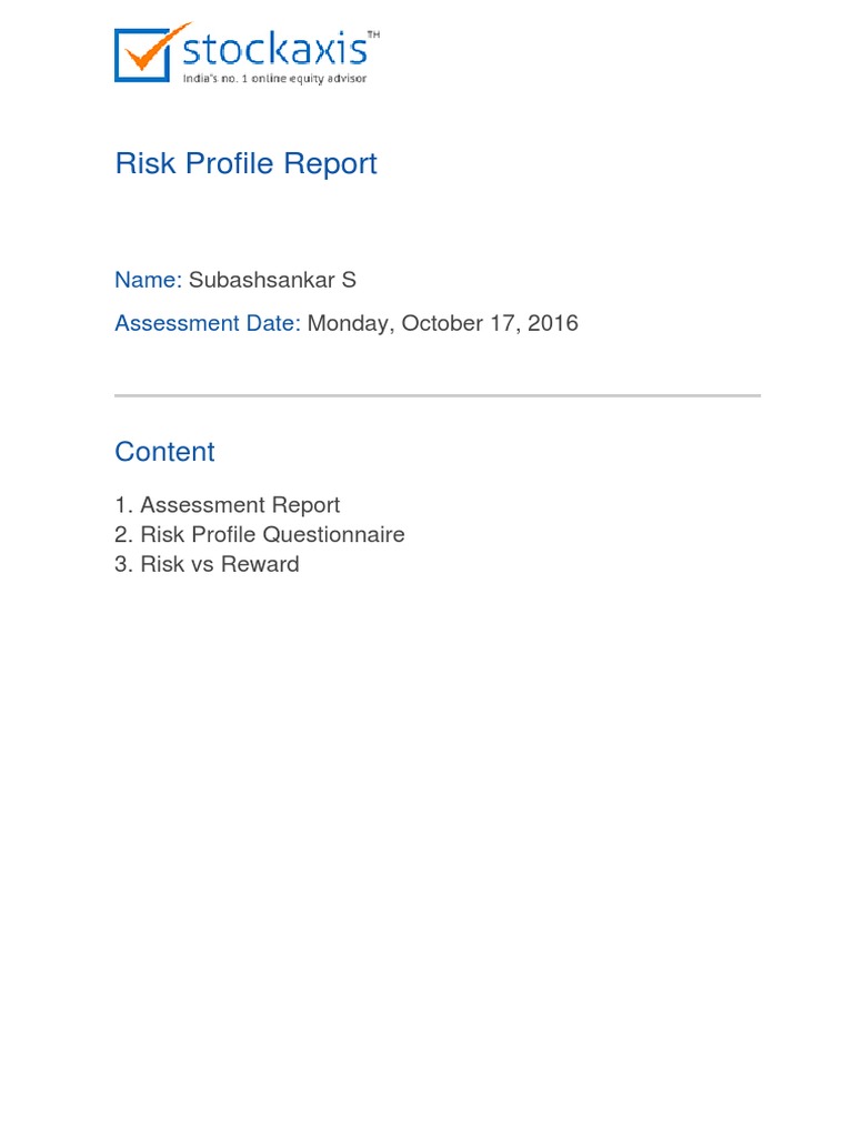 Risk Profile | PDF | Fixed Income | Investing