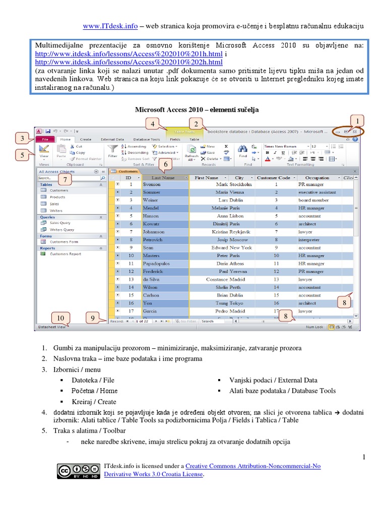 Microsoft Access 2010 Skripta PDF | PDF