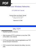 TCP Over Wireless Networks: (VTC2000-Fall Tutorial)