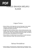 Fungsi Bahasa Melayu Klasik