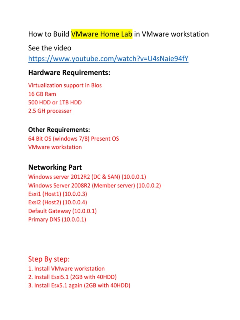 VMware Home Lab PDF