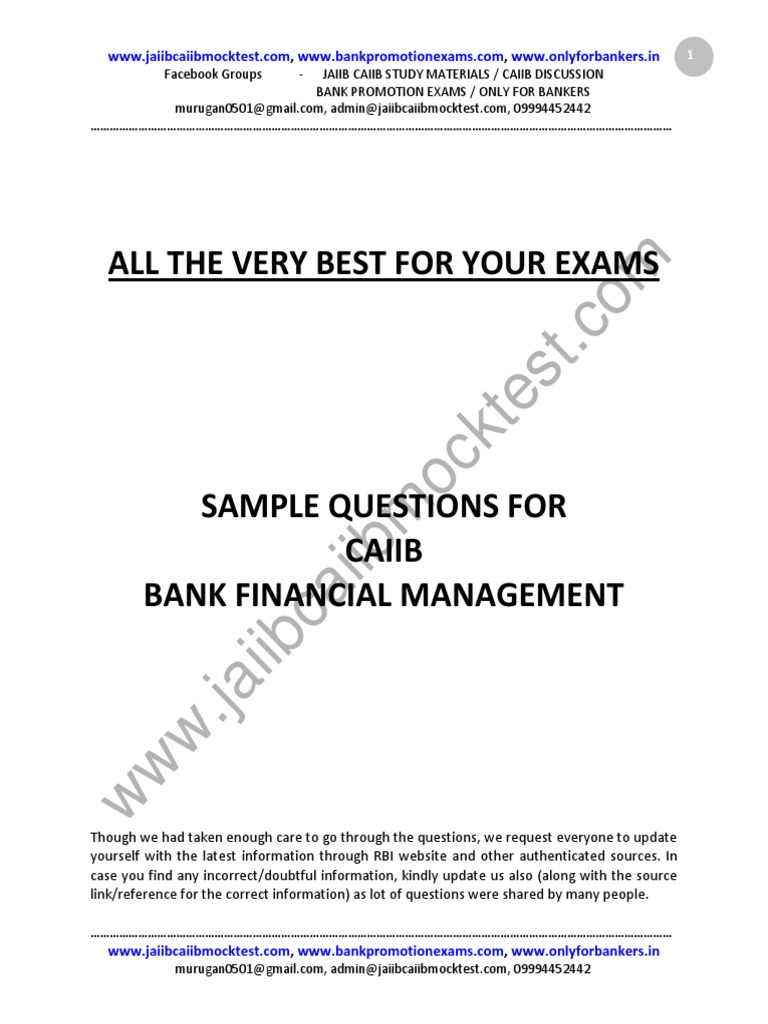 Caiib Bfm Sample Questions Dec 2017 Pdf Exchange Rate Foreign - 