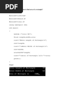 Q#1 Write A C Program To Find Area of A Rectangle? Source File
