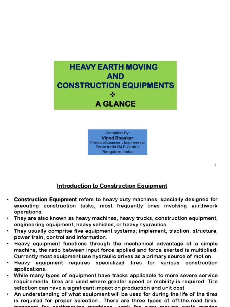 Overview of Heavy Earth Moving Equipment | PDF | Heavy Equipment ...