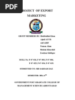Download Project of Export Marketing by Muhammad Habibullah Khan Jadoon SN36658655 doc pdf