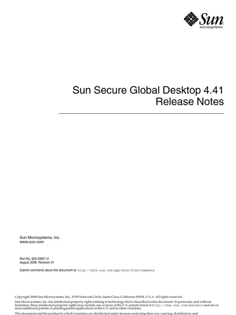820-4905 SSGD 4.41 Release Note | PDF | Remote Desktop Services ...