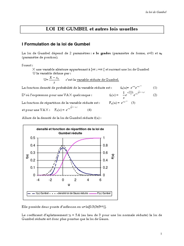 Loi de Gumbel et applications hydrologiques PDF Loi de probabilité — free download