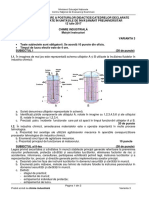 Subiecte Titularizare Chimie Industriala - Maistri 2017