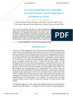 Impact of Sales Promotion On Consumer Buying Behavior Towards Colour Television: An Empirical Study