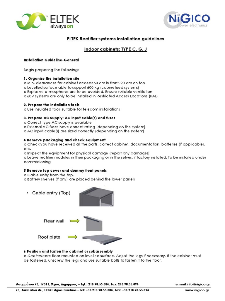 ELTEK Rectifier Systems Installation Guidelines Rectifier Fuse