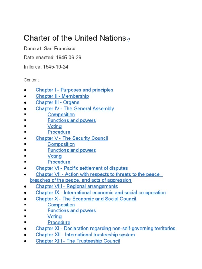 Charter of The United Nations | PDF | United Nations General Assembly ...