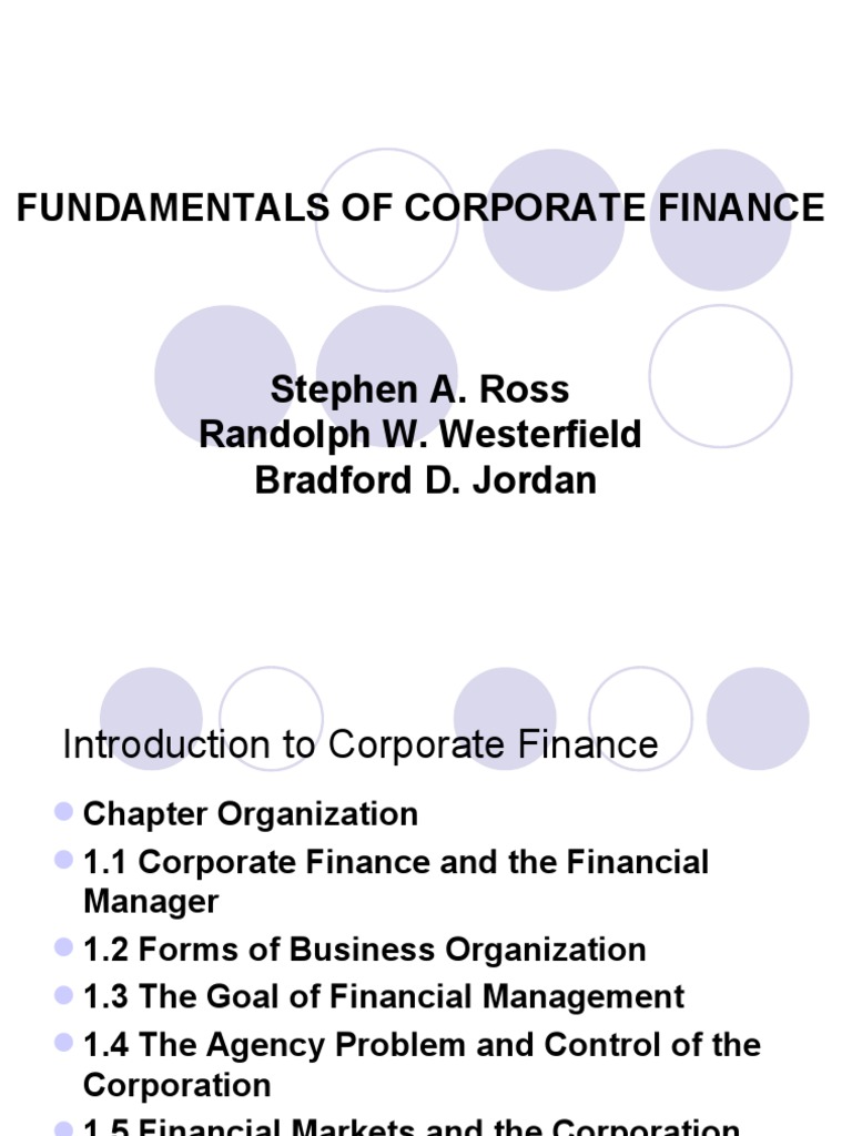 Fundamentals of corporate finance pdf corporations partnership