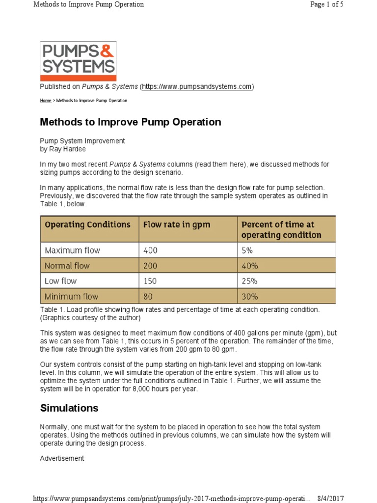 Pump Operation Improve PDF | PDF | Pump | Simulation