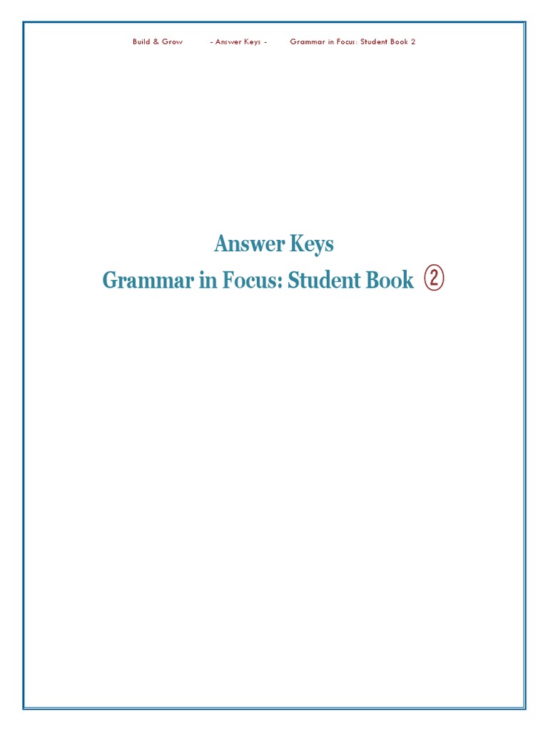 Grammar in Focus 2 Answer Key PDF Reptile J. K. Rowling
