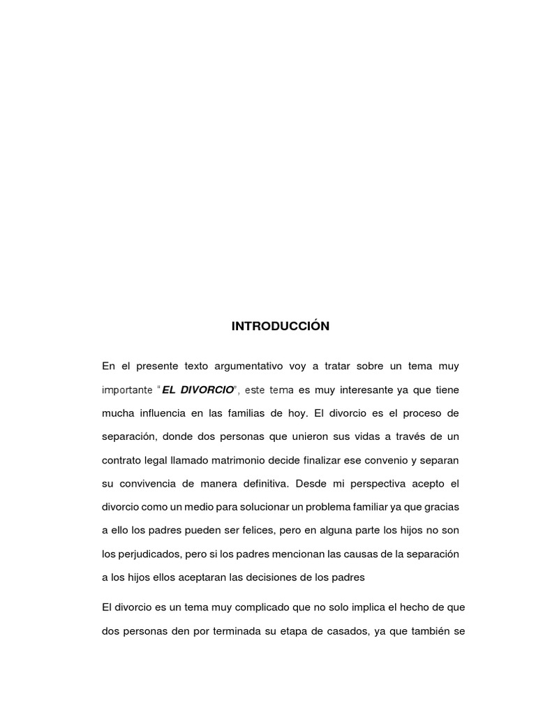 Impacto del Divorcio en la Familia | PDF | Divorcio | Familia