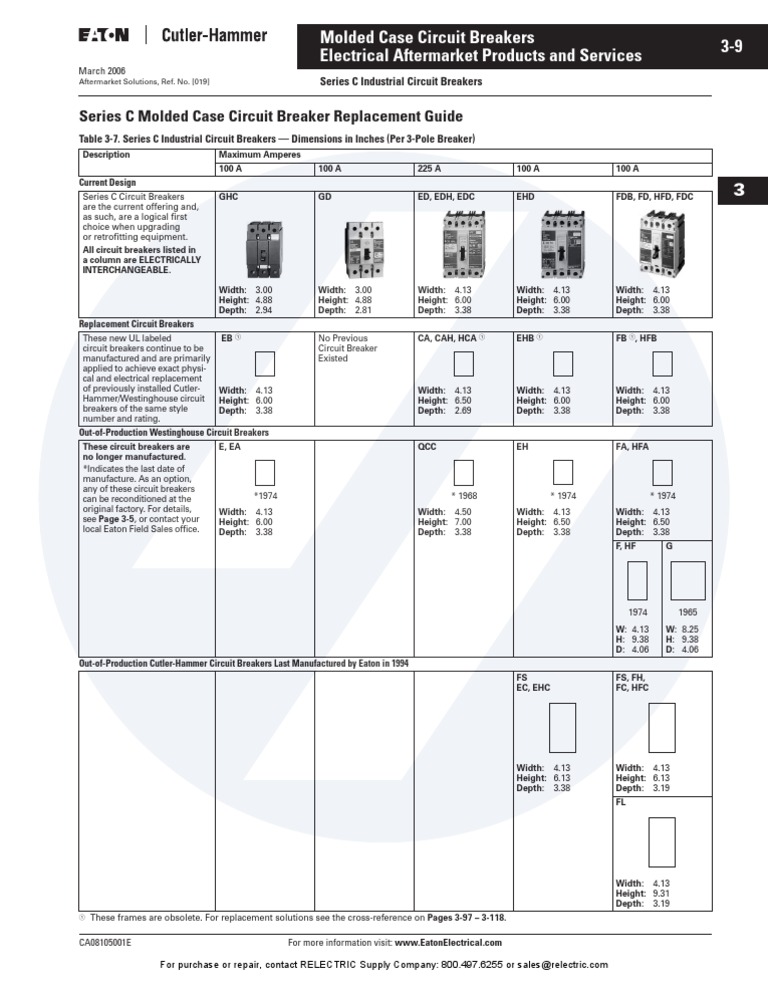 3-9 Molded Case Circuit Breakers Electrical Aftermarket Products and ...