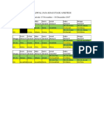 Jadwal Jaga Koas Stase Anestesi Periode 13 November - 10 Desember 2017