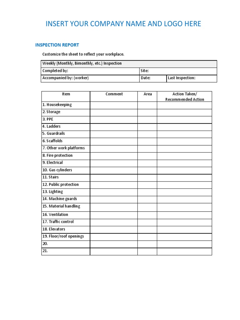 Inspection Report Form English | PDF