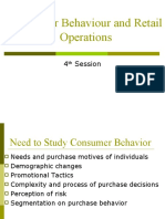 Consumer Behaviour and Retail Operations: 4 Session