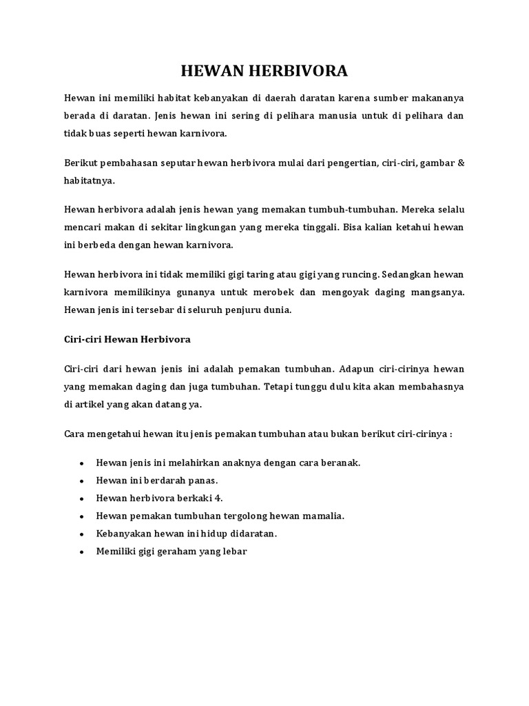 Hewan Herbivora
