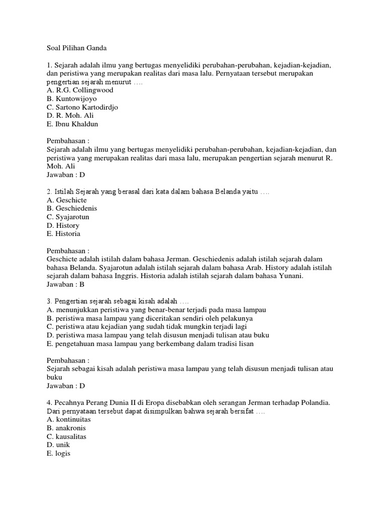 Soal Pilihan Ganda Pdf