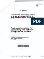Fortran Subroutines For Computing The Optimal Interpolation Formula (P.W.gaffney, 1977) - Report