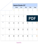 Calendario DE DICIEMBRE 2017