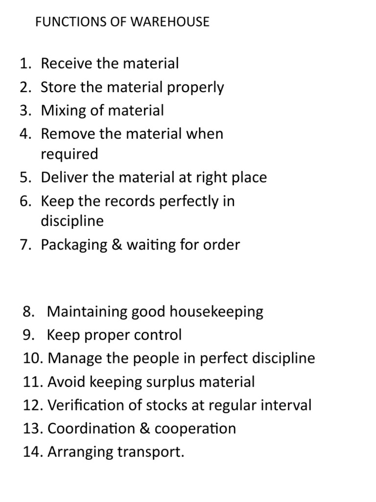 Essential Warehouse Functions & Types | PDF
