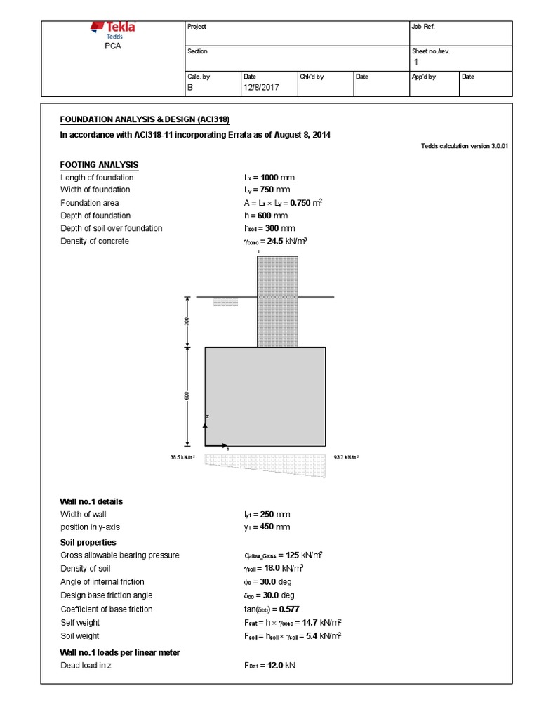 Strip Footing Example PDF Concrete Solid Mechanics
