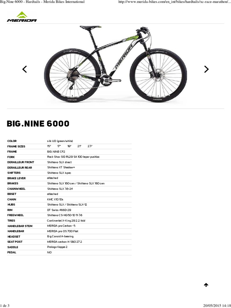 merida bike size guide