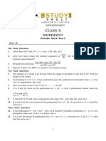 TestSolution-DPS MATH Mock Test Periodic Test-1 (SAT-A) Class-X 0110