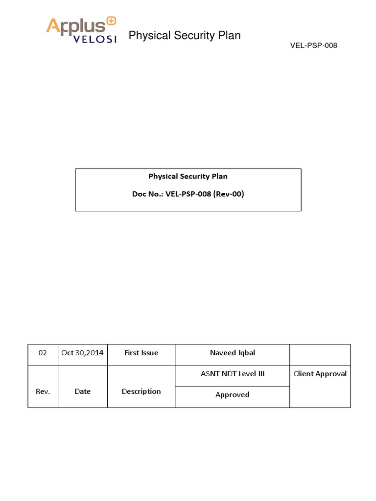 Physical Security Plan PDF Physical Security Radioactive Decay