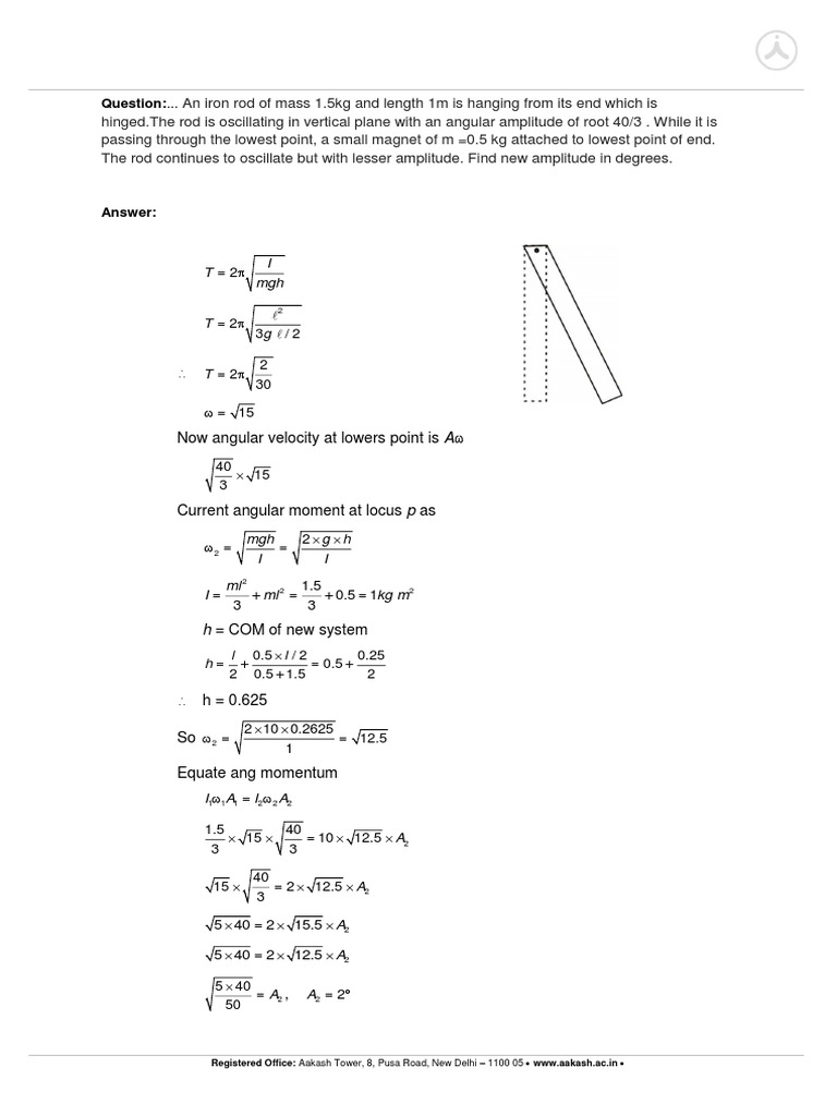 New Amplitude Calculation for Oscillating Rod | PDF
