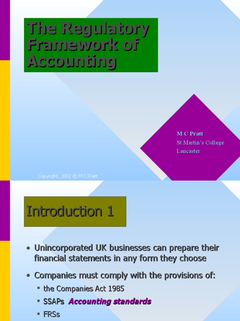 The Regulatory Framework of Accounting | PDF | Accounting ...