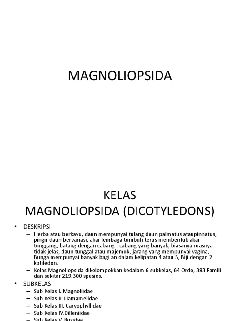 Karakteristik Kelas Magnoliopsida | PDF