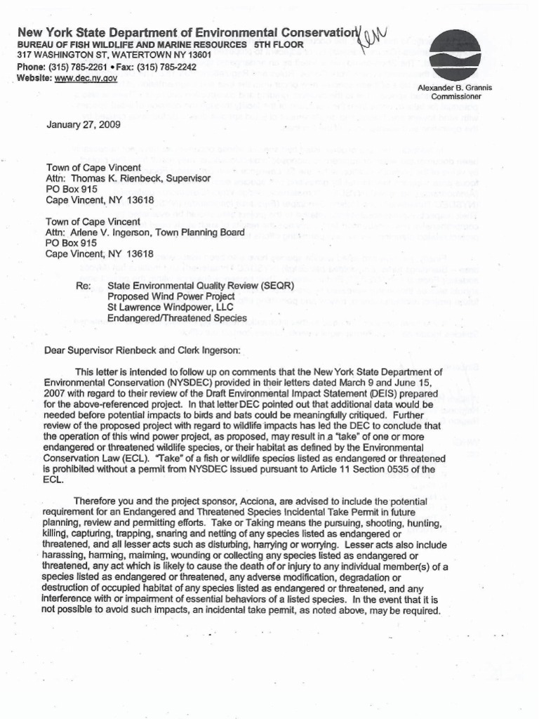 Dec Endangered Species Letters | PDF | Endangered Species ...