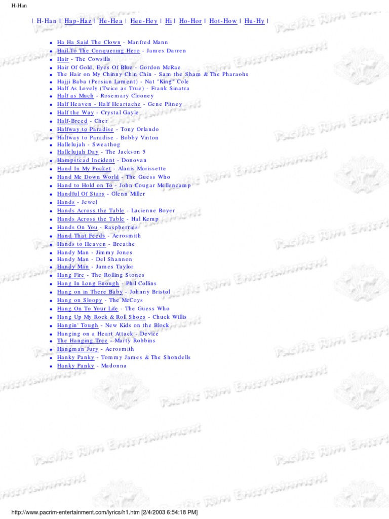 Lyrics H Pdf Soul Music Entertainers