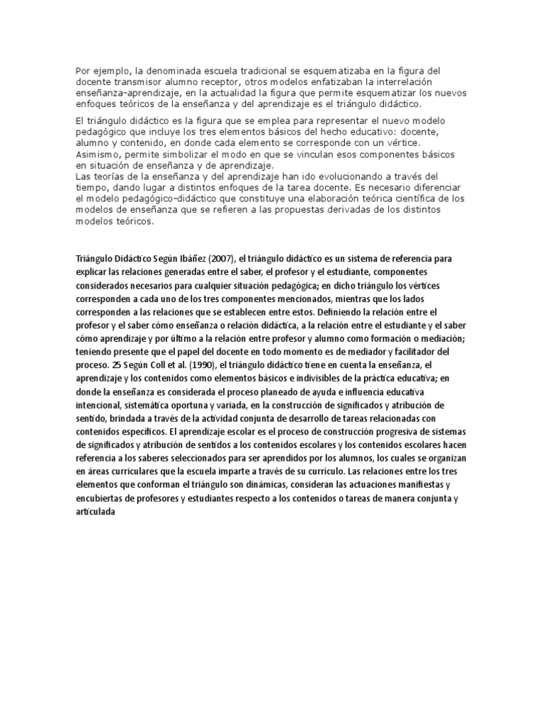 Triada Didactica | PDF | Enseñando | Maestros