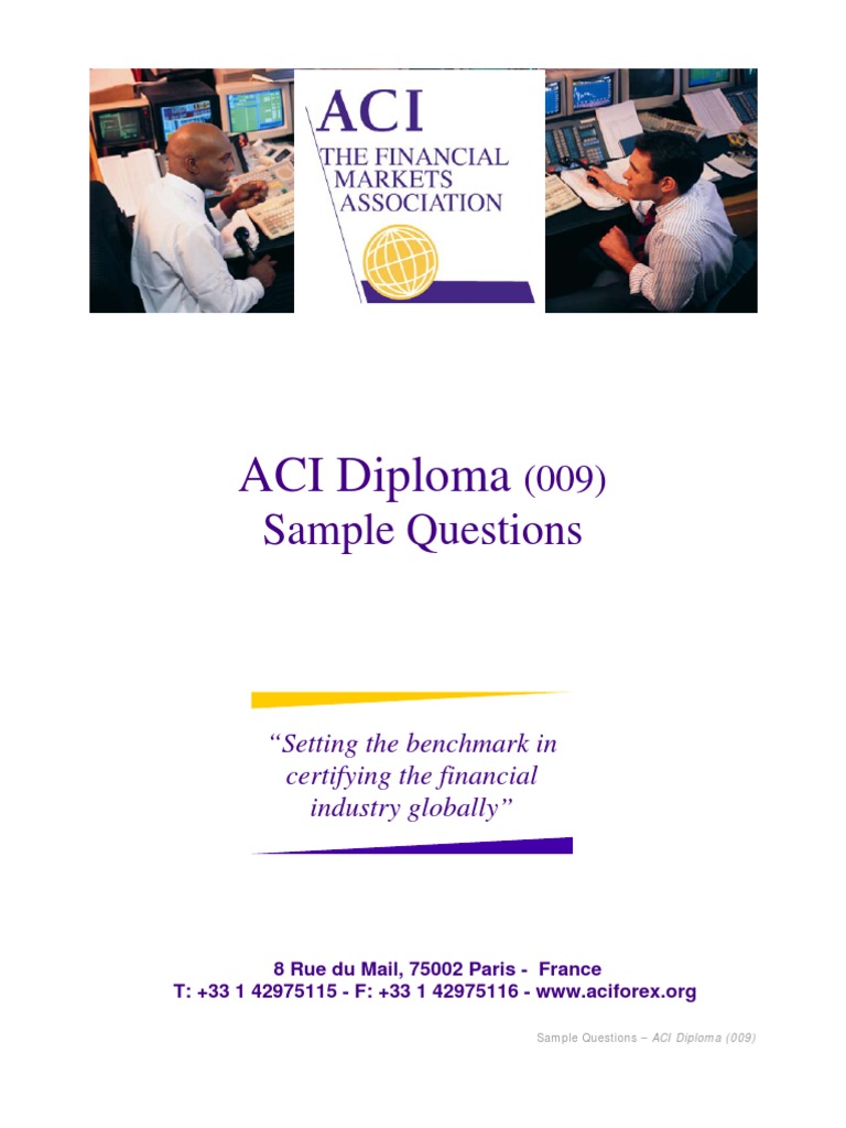 ACI Diploma Sample Questions Guide | PDF | Repurchase Agreement ...