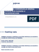 Postupka Odredjivanja Brzina Vozila Kod Sudara U Raskrsnicama