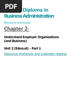 BA Chapter 2 Understand Employer Organisations Resource Workbook