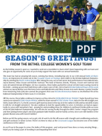 Bethel College Women's Golf News/Support Letter