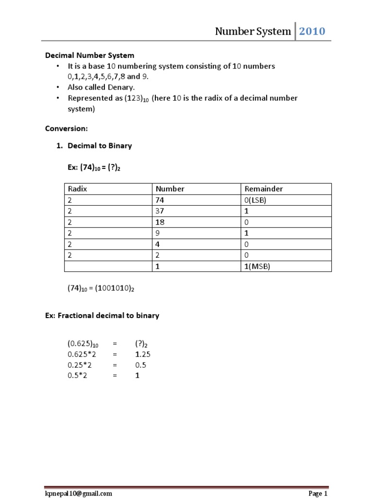 number system subtraction binary coded decimal