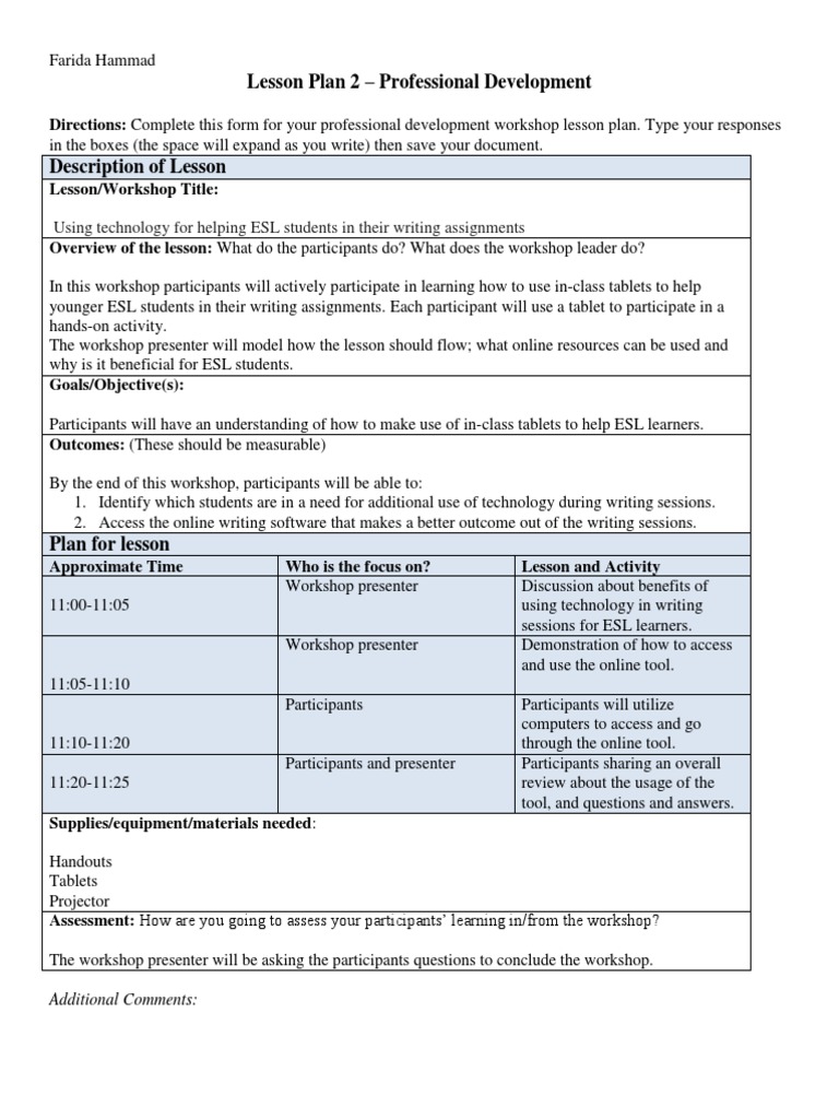 Lesson Plans For Teaching English As A Foreign Language – WARRMX