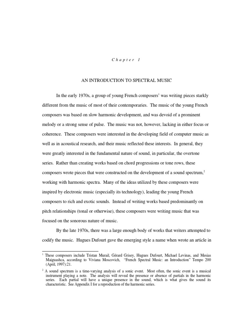 An Introduction To Spectral Music PDF | PDF
