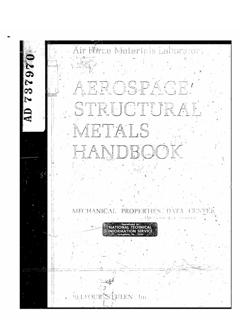 Aerospace Structural Metals Handbook, Volume 1 Constructeurs