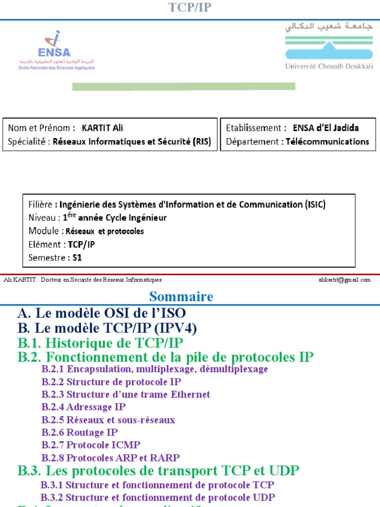 Comprendre le modèle TCP/IP | PDF | Suite des protocoles Internet ...