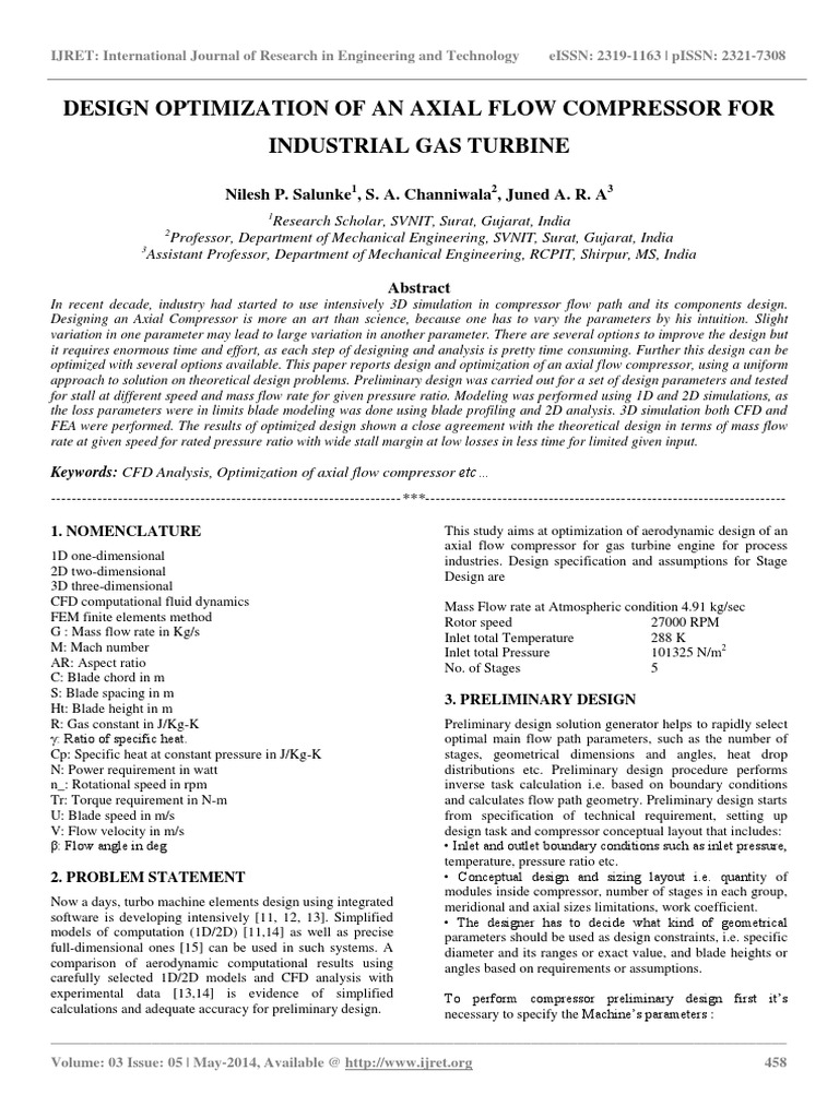 Axial Compressor Design Optimization | PDF | Fluid Dynamics | Turbine